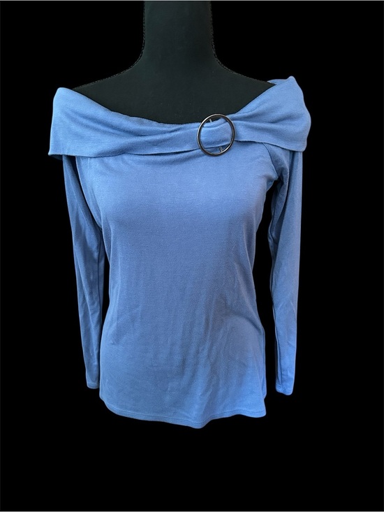 White House Black Market Tops - WHBM Blue off shoulder blouse women’s size Small
